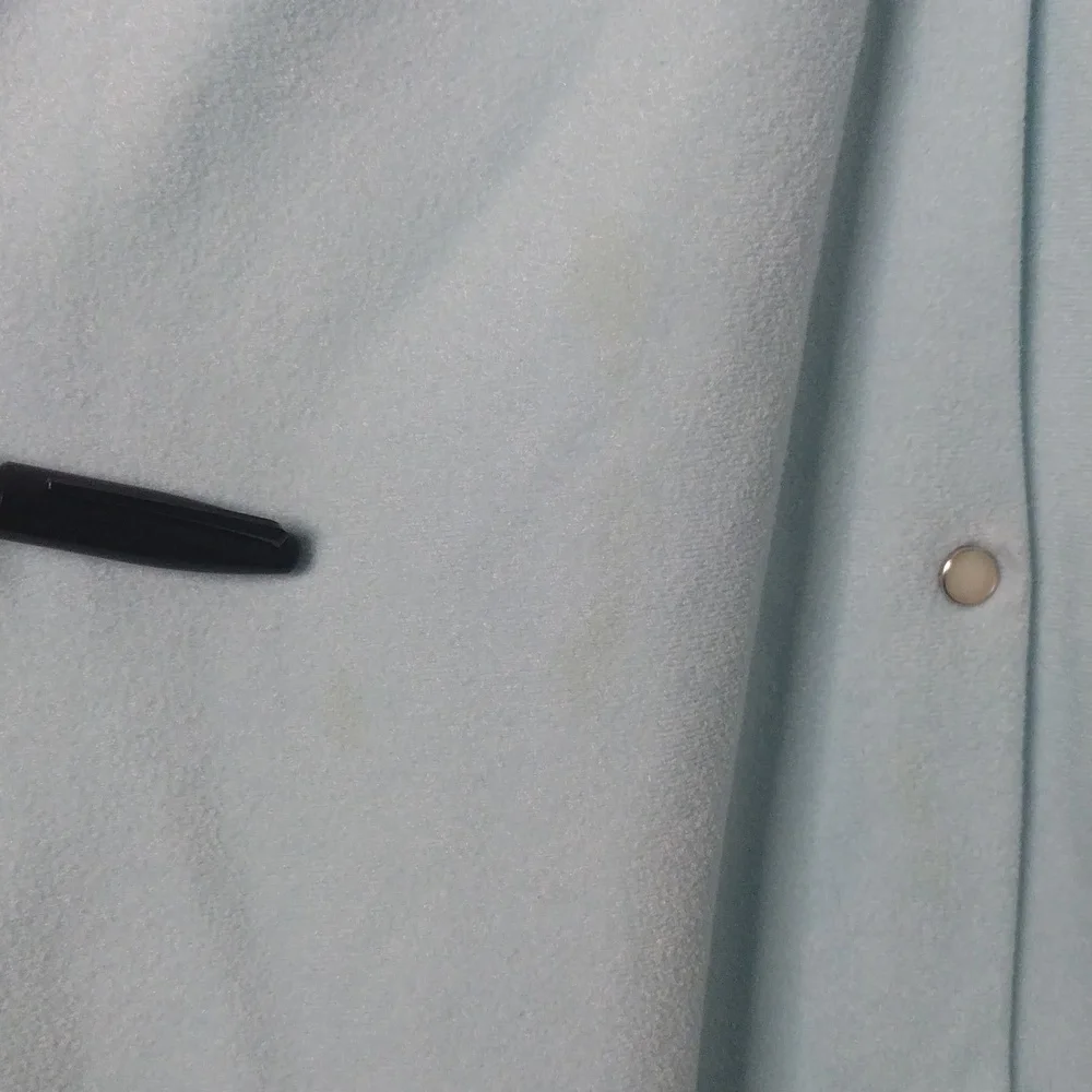 Vtg KELLY REED Blue long‎ sleeve snap front robe with pockets Size Medium